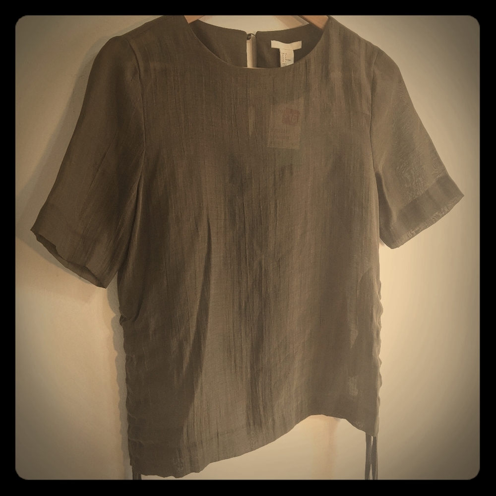 Sheer Army Green Top